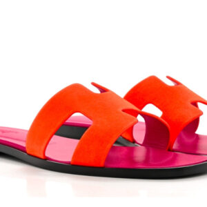 hermes-suede-goatskin-oran-sandals-orange-synthetique